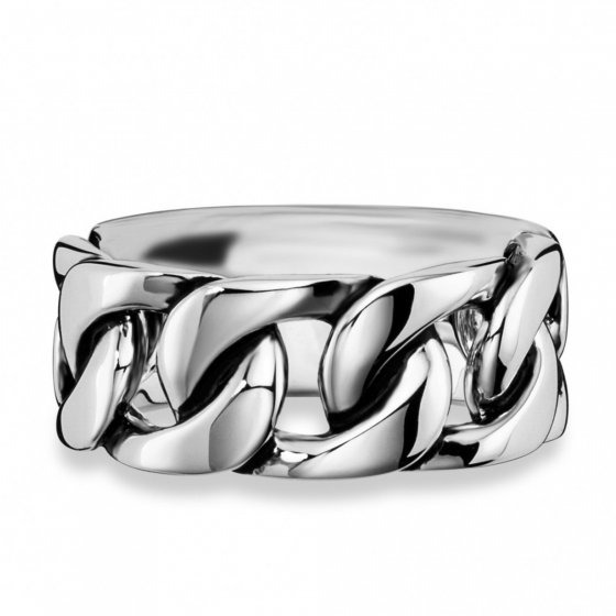Ring 925/- Sterling Silber rhodiniert Ketten-Optik 