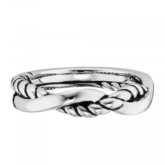 Ring 925/- Sterling Silber rhodiniert Seilstruktur 