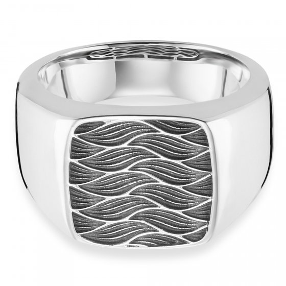Ring 925/- Sterling Silber oxidiert Wellen 