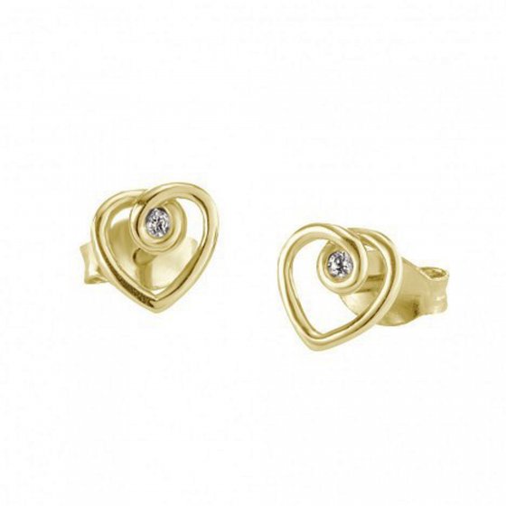 Ohrstecker 925/- Sterling Silber vergoldet Zirkonia 