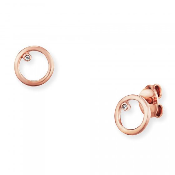 Ohrstecker Silber 925 rosé vergoldet 7mm mit Zirkonia Kreis 