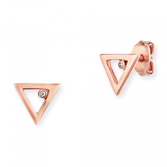 Ohrstecker 925 Sterling Silber rosé vergoldet Zirkonia 