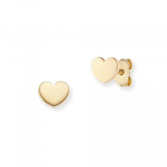 Ohrstecker 925/- Sterling Silber gelb vergoldet Herz 