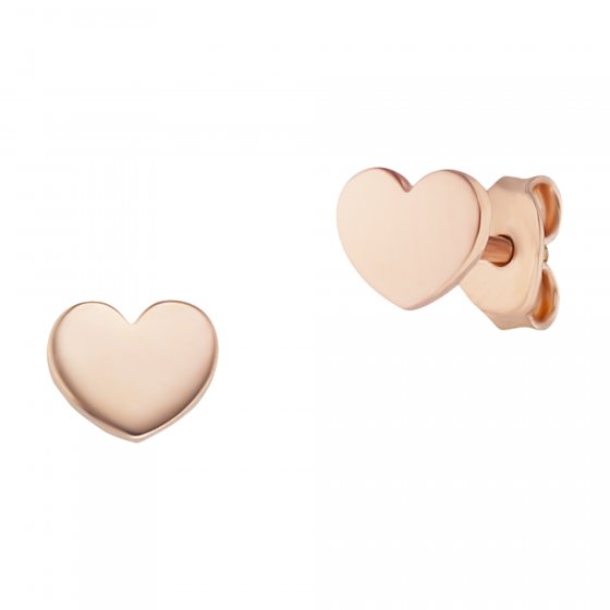 Ohrstecker 925/- Sterling Silber rotvergoldet Herz 