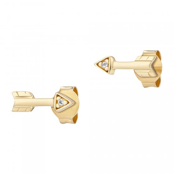 Ohrstecker 925/- Sterling Silber vergoldet Zirkonia Pfeile 
