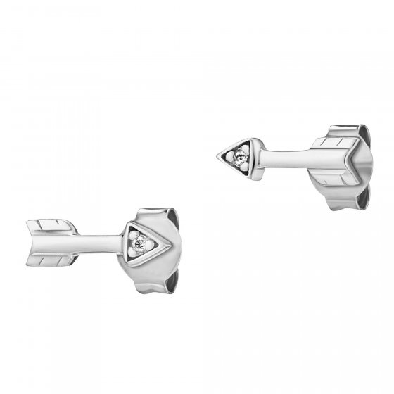 Ohrstecker 925/- Sterling Silber rhodiniert Zirkonia Pfeile 
