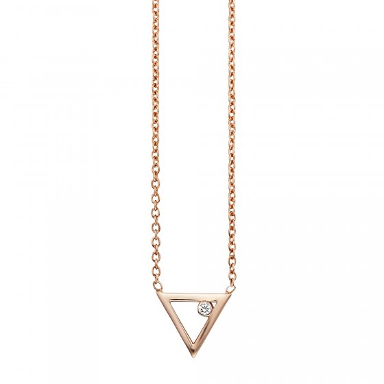 Collier 925 Sterling Silber rosé vergoldet Zirkonia Dreieck 