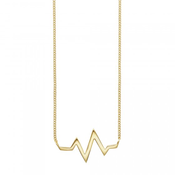 Collier 925/- Sterling Silber vergoldet Herzschlag 