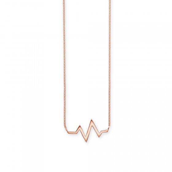 Collier 925/- Sterling Silber rotvergoldet Herzschlag 