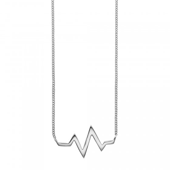 Collier 925/- Sterling Silber rhodiniert Herzschlag 