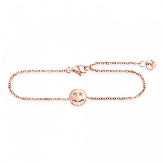 Armband 925/- Sterling Silber rotvergoldet Zirkonia Smile 