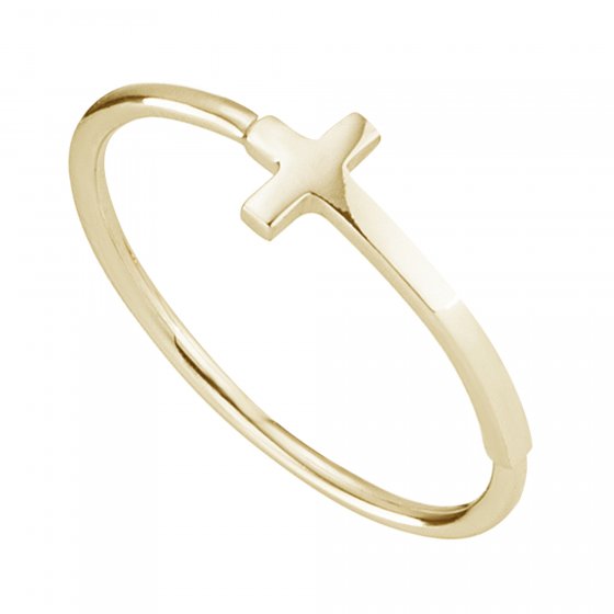 Ring 925/- Sterling Silber vergoldet Kreuz 