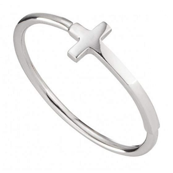 Ring 925/- Sterling Silber rhodiniert Kreuz 