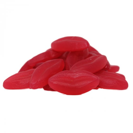 Fruchtgummi rote Lippen gelatinefrei mit Erdbeer Himbeer vegan 300g