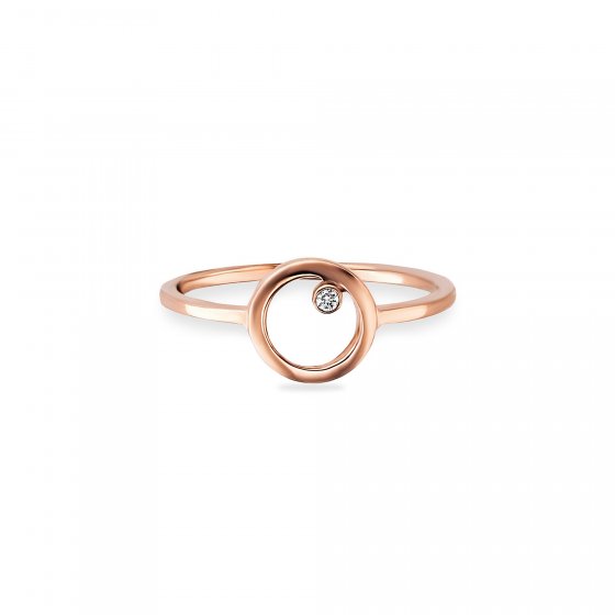 Ring 925 Sterling Silber rosé vergoldet Zirkonia Kreis 