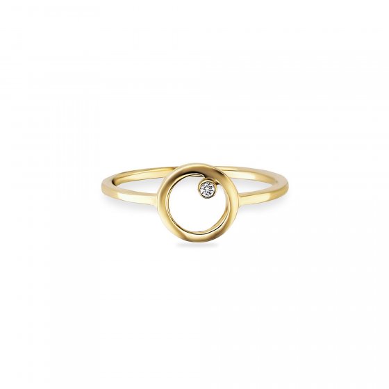 Ring 925 Sterling Silber gelb vergoldet Zirkonia 