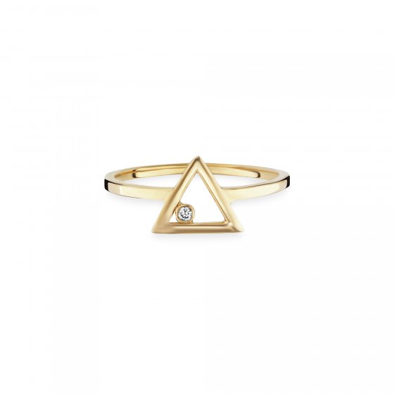 Ring 925 Sterling Silber gelb vergoldet Zirkonia Dreieck 