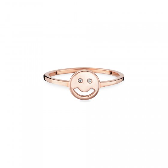 Ring 925 Sterling Silber rotvergoldet Zirkonia Smile 