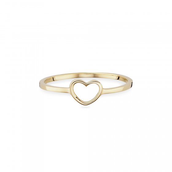 Ring 925/- Sterling Silber gelb vergoldet Herz 