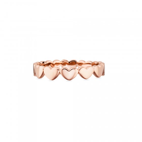 Ring 925/- Sterling Silber rotvergoldet Herzen 