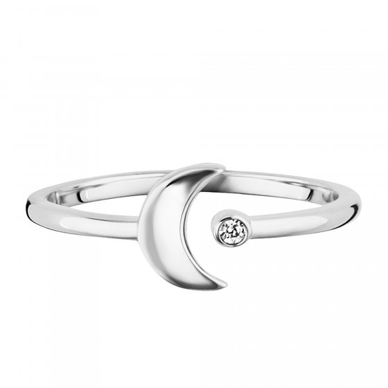 Ring 925 Sterling Silber rhodiniert Zirkonia Mond 