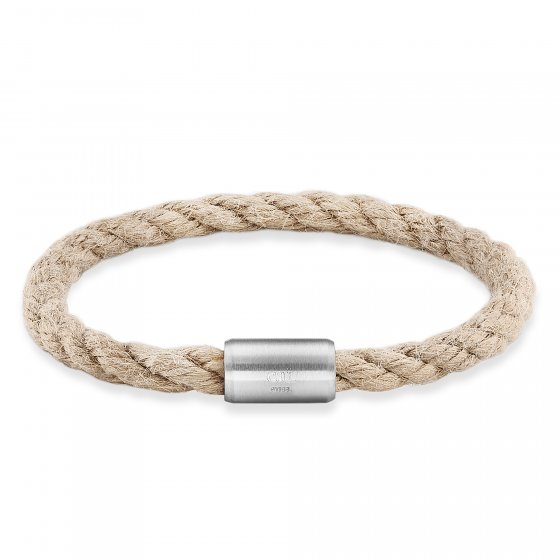 Armband Edelstahl Textilband creme 20cm 
