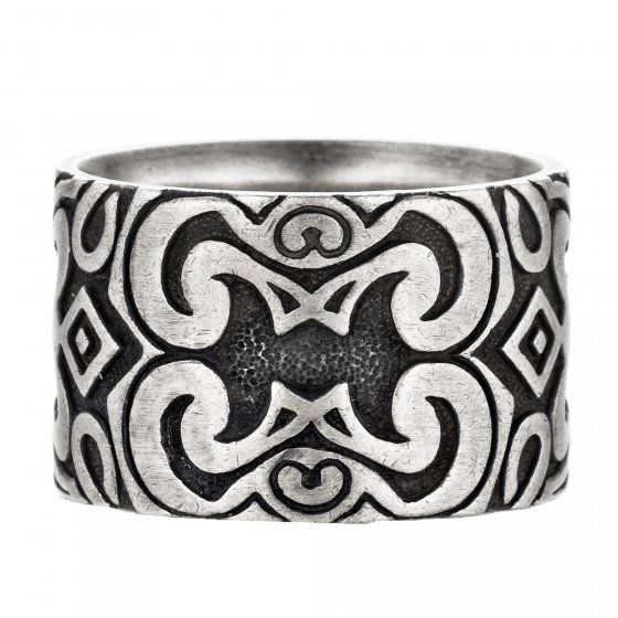 Ring 925/- Sterling Silber oxidiert matt Amerika 