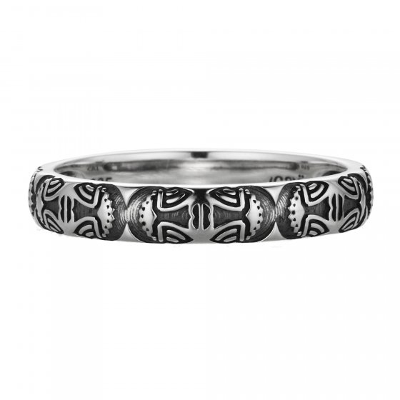 Ring 925/- Sterling Silber oxidiert Maske Amerika 