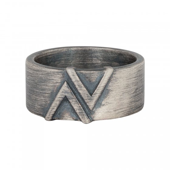Ring 925/- Sterling Silber matt oxidiert Dreieck 