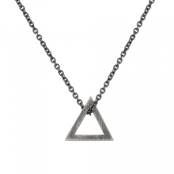 Anhänger mit Kette 925/- Silber matt oxidiert Dreieck 
