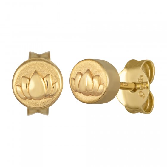Ohrstecker 925/- Sterling Silber vergoldet Lotusblüte 