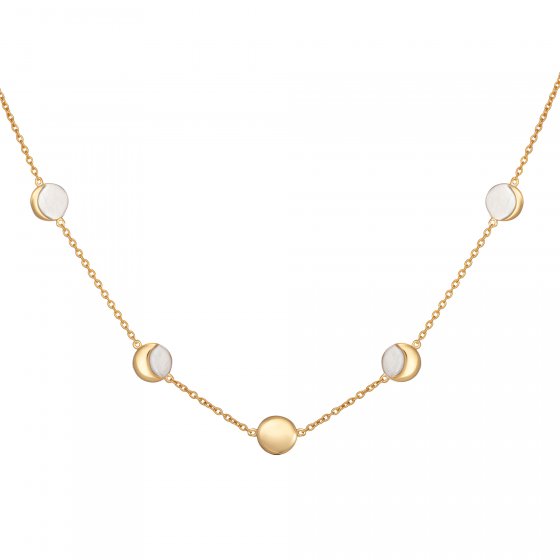 Collier 925/- Sterling Silber bicolor Mondzyklus Luna 