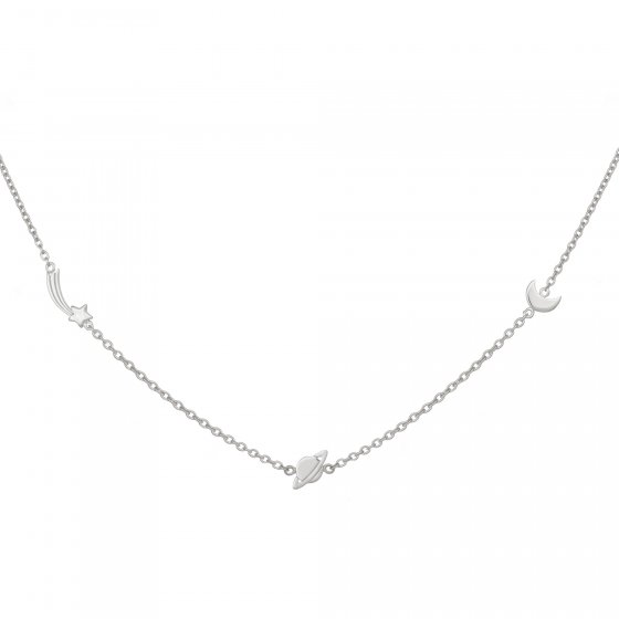 Collier 925 Sterling Silber rhodiniert Sternschnuppe - Saturn - Mond 