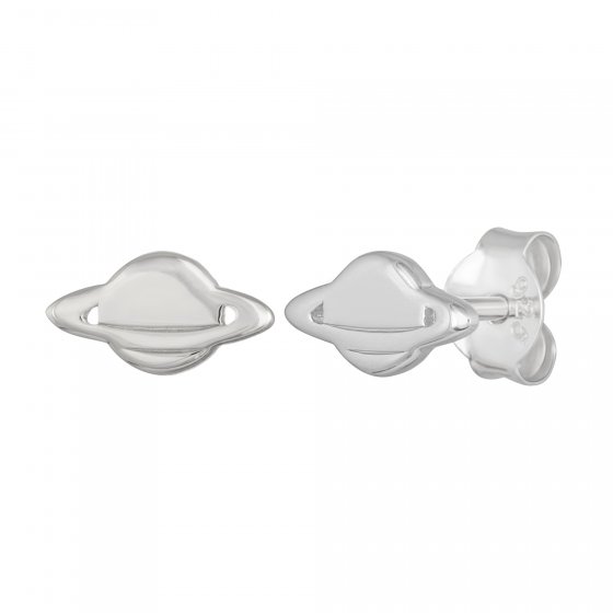 Ohrstecker 925 Sterling Silber rhodiniert Planet Saturn 