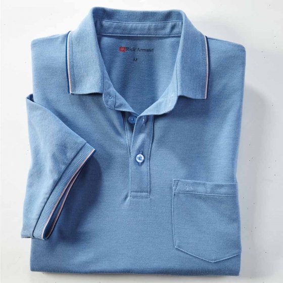 Poloshirt mit Kontrasten M (48/50) | Aqua