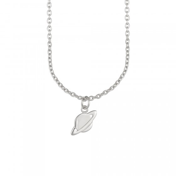 Anhänger mit Kette 925 Silber rhodiniert Planet Saturn 