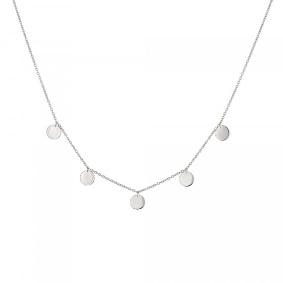 Halskette 925 Sterling Silber rhodiniert Plättchen Boho 