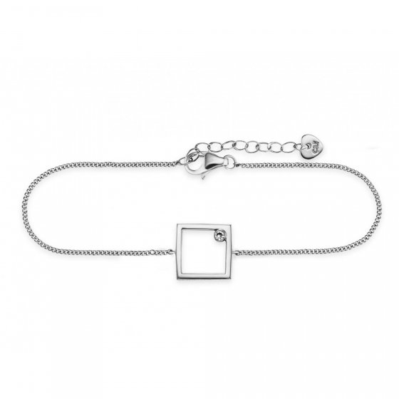 Armband 925 Sterling Silber rhodiniert Rechteck Zirkonia 