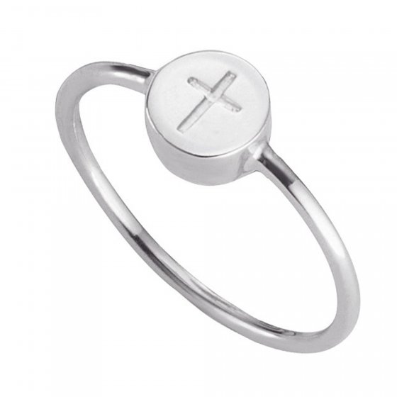 Ring 925/- Sterling Silber rhodiniert Kreuz 