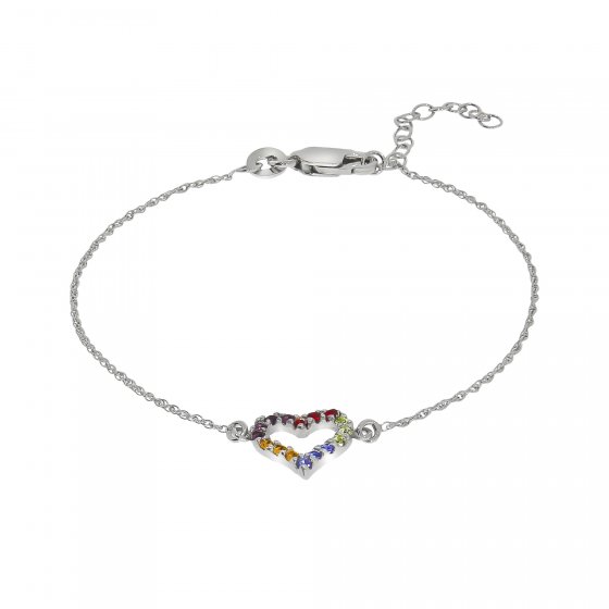 Armband Silber 925 mit Herz-Motiv 16+3cm lang 