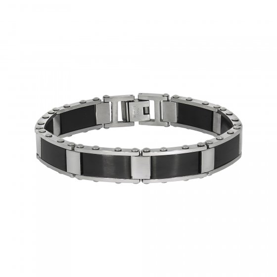 Armband Edelstahl poliert matt zweifarbig 