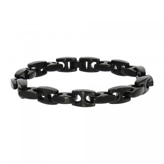 Armband Edelstahl matt glanz schwarz 23,5cm lang 