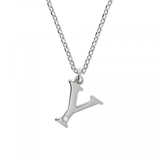 Halskette Silber 925 mit 1x Diamant 0,008ct. Buchstabe Y 