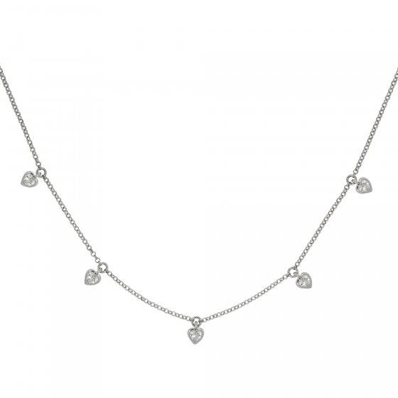 Halskette Silber 925 rhodiniert mit Zirkonia weiß 