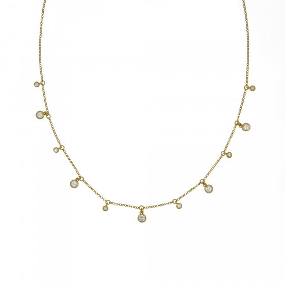 Halskette Silber 925 vergoldet mit Zirkonia weiß 