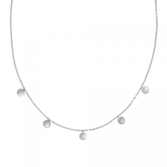 Halskette 925 Sterling Silber rhodiniert Plättchen-Anhänger 42+3cm 