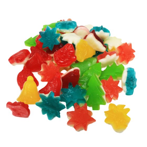 Fruchtgummi Christmas Weihnachtsmix mit und Schaumzuckerboden 300g 