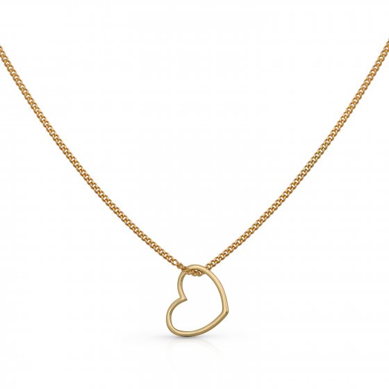 Halskette Gold 375 mit Herz-Anhänger 42/45cm lang 