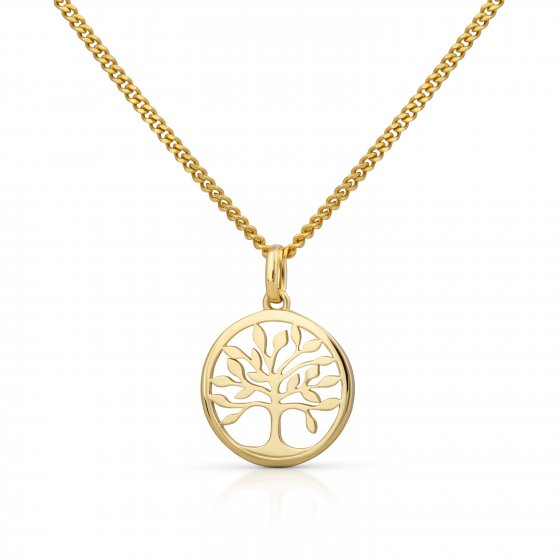 Halskette Gold 375 mit Lebensbaum-Motiv 42/45cm lang 