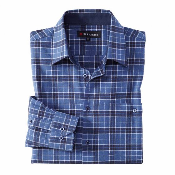 Baumwoll-Flanellhemd 3XL (47/48) | Blau